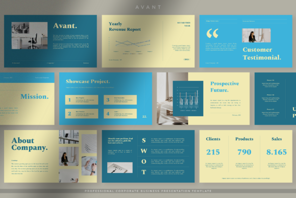Preview of Corporate Business Presentation business report presentation template