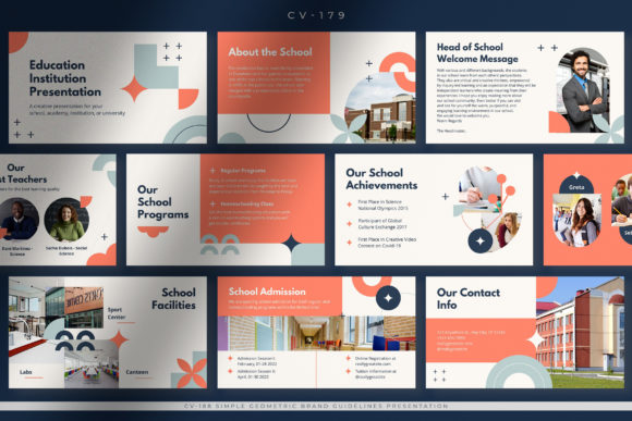 Modern creative education presentation Canva template for schools