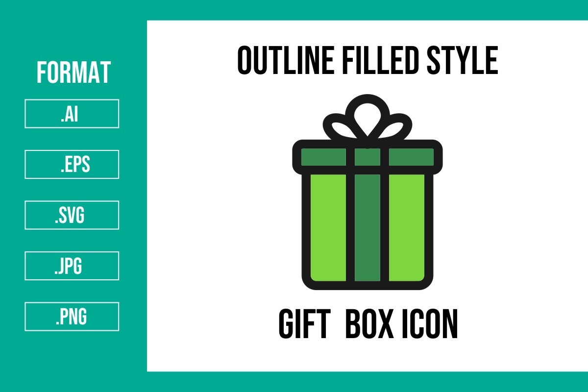 Gift Box Outline Filled Icon Graphic by mhd.usman00 · Creative Fabrica