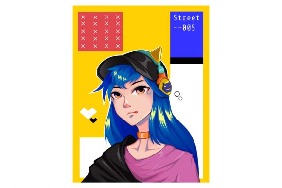 Girl Street Lifestyle Character Afbeelding Afdrukbare Illustraties Door xis666.graphic