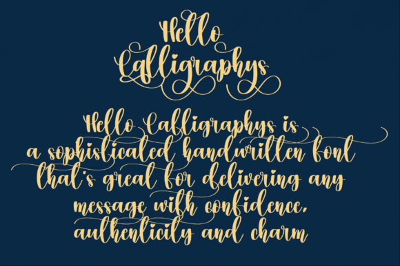Hello Calligraphys Font - Preview 1