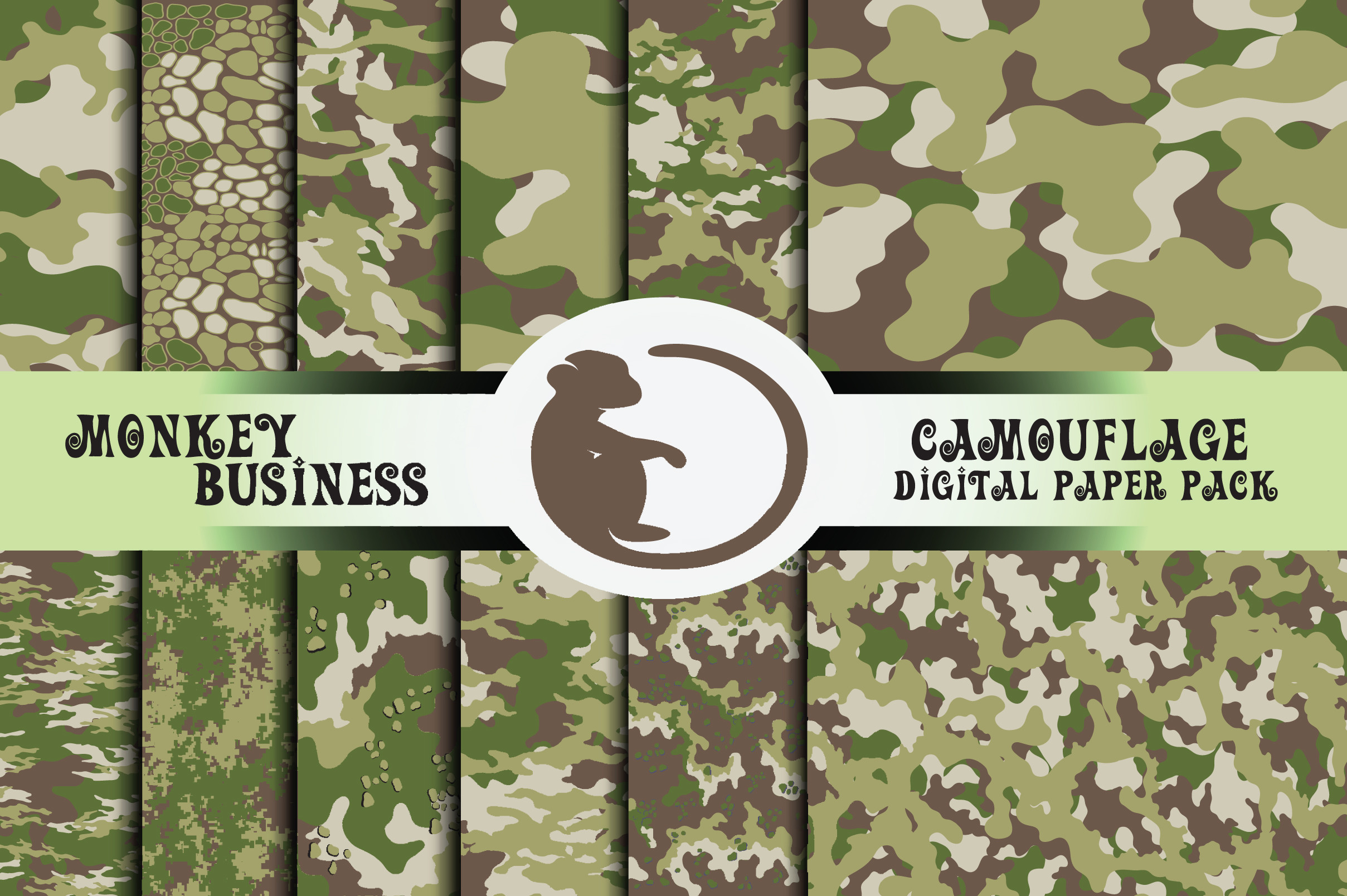 Army Digital Paper Pack Graphic by Monkey Business · Creative Fabrica