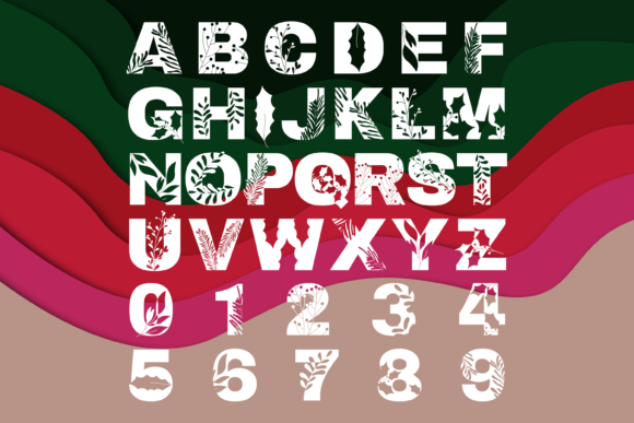 Merry Floral Font PNG with transparent background - Preview 1