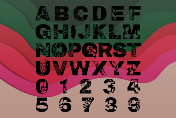 Merry Floral Font PNG with transparent background - Preview 2