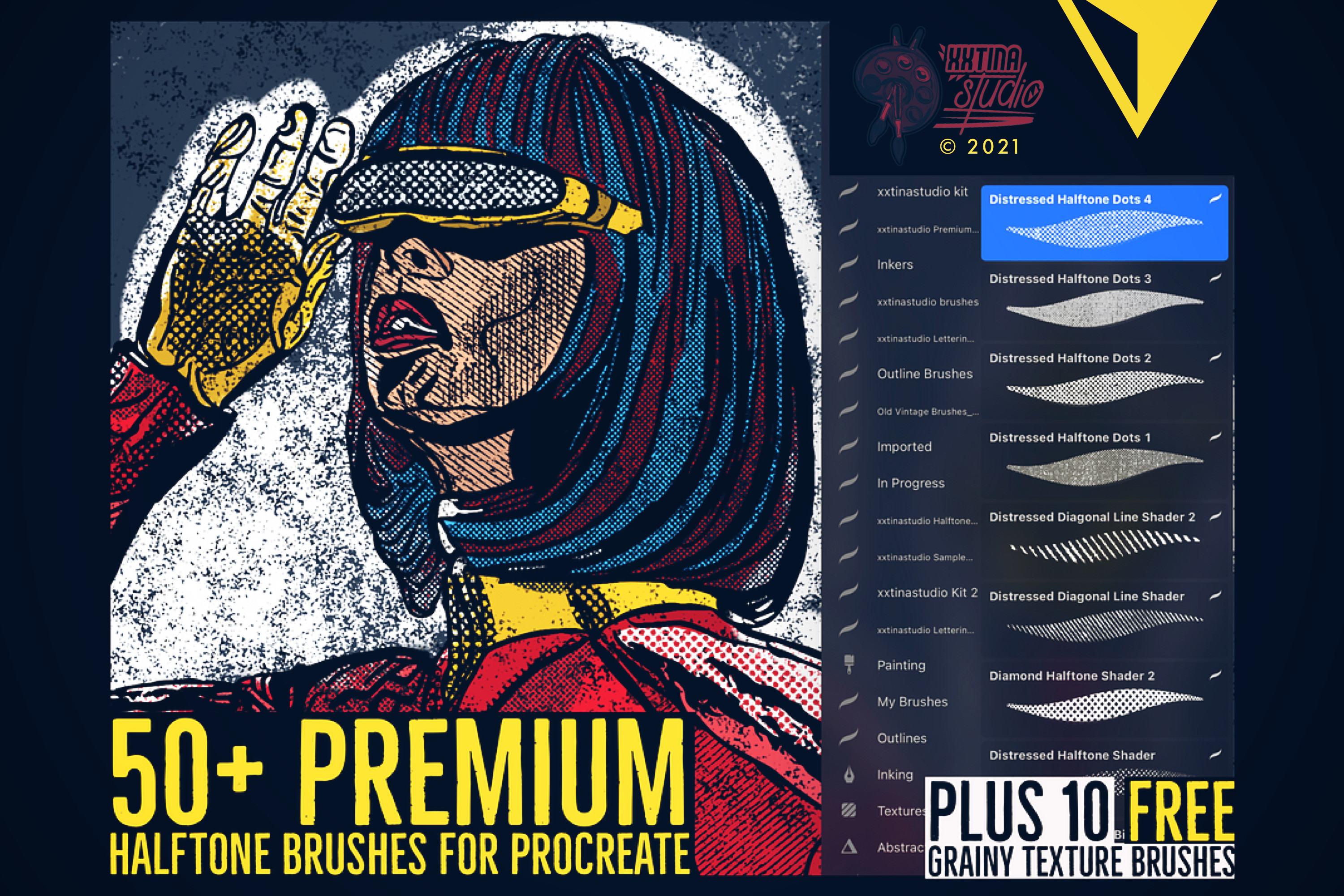 Premium Halftone Brushes for Procreate - photo 1