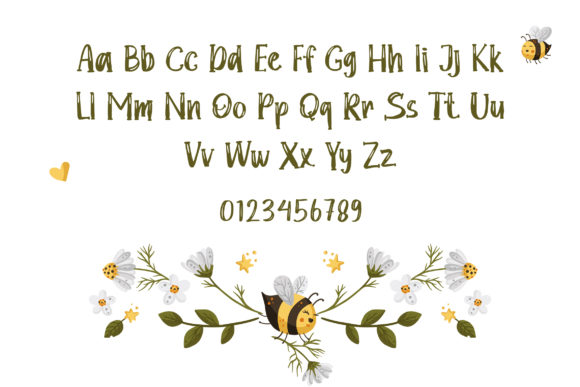 Honeybee Font PNG with transparent background - Preview 3