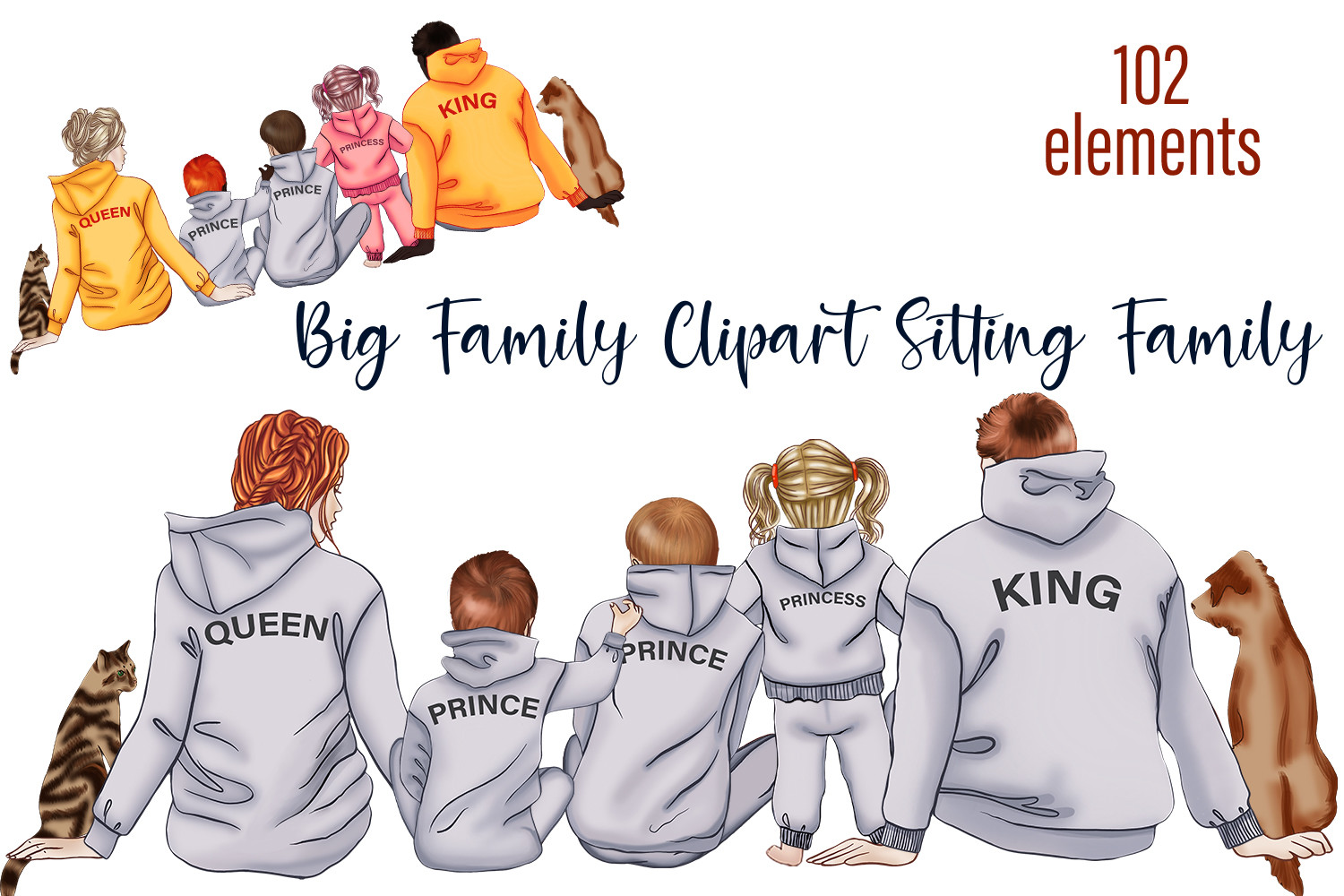 Family Clipart, Custom Family Portrait