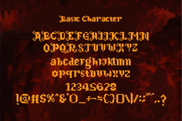 Halloween Pixel Font PNG with transparent background - Preview 1