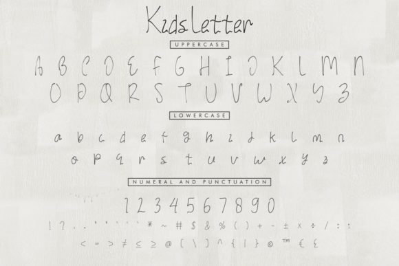 Kids Letter Font PNG with transparent background - Preview 2