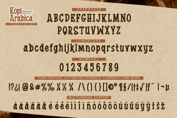 Kopi Arabica Font PNG with transparent background - Preview 1