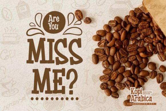 Kopi Arabica Font PNG with transparent background - Preview 3