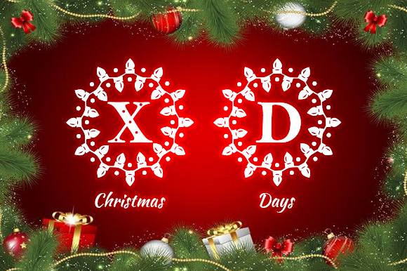 Merry Lights Monogram Font PNG with transparent background - Preview 1