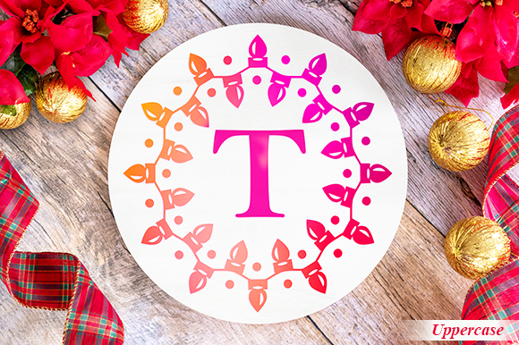Merry Lights Monogram Font PNG with transparent background - Preview 2