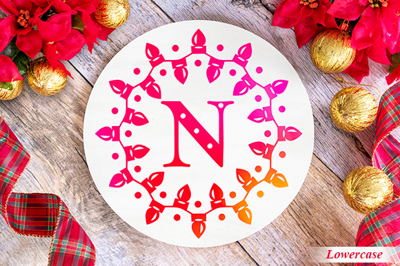 Merry Lights Monogram Font PNG with transparent background - Preview 3