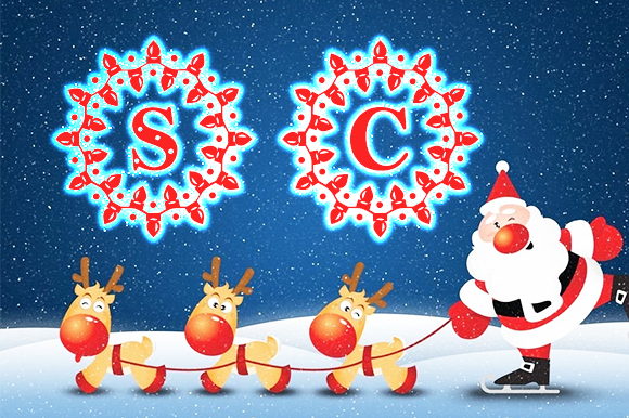 Merry Lights Monogram Font PNG with transparent background - Preview 4