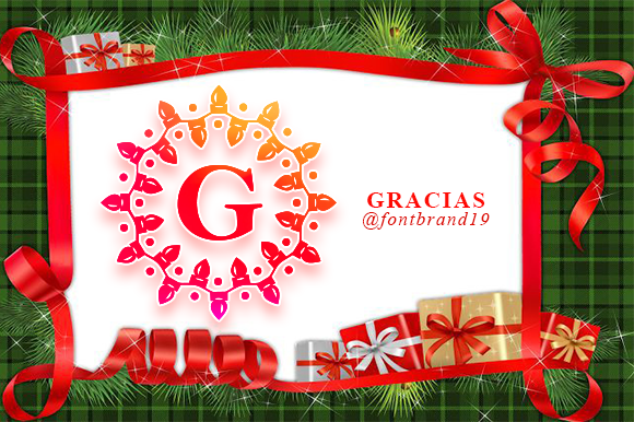 Merry Lights Monogram Font PNG with transparent background - Preview 5