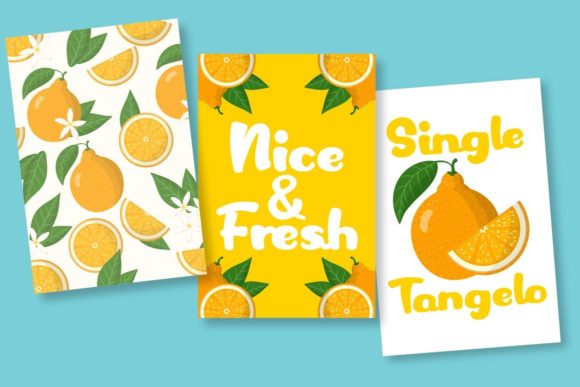 Single Tangelo Font PNG with transparent background - Preview 4