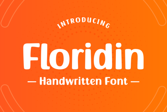 Floridin font name displayed in a playful, rounded, cute bold display typeface on a plain background as the main preview image.