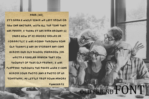 Old Friend Font PNG with transparent background - Preview 2