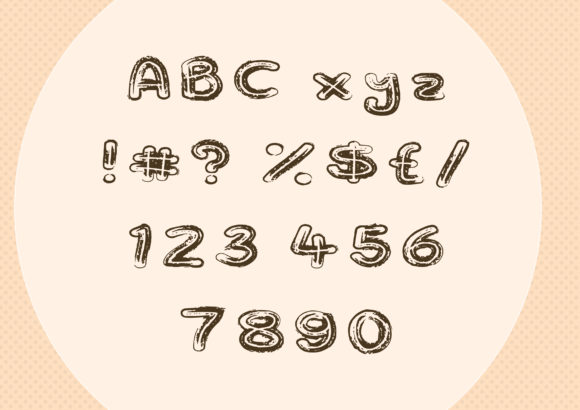 Rough Sketch Font PNG with transparent background - Preview 1