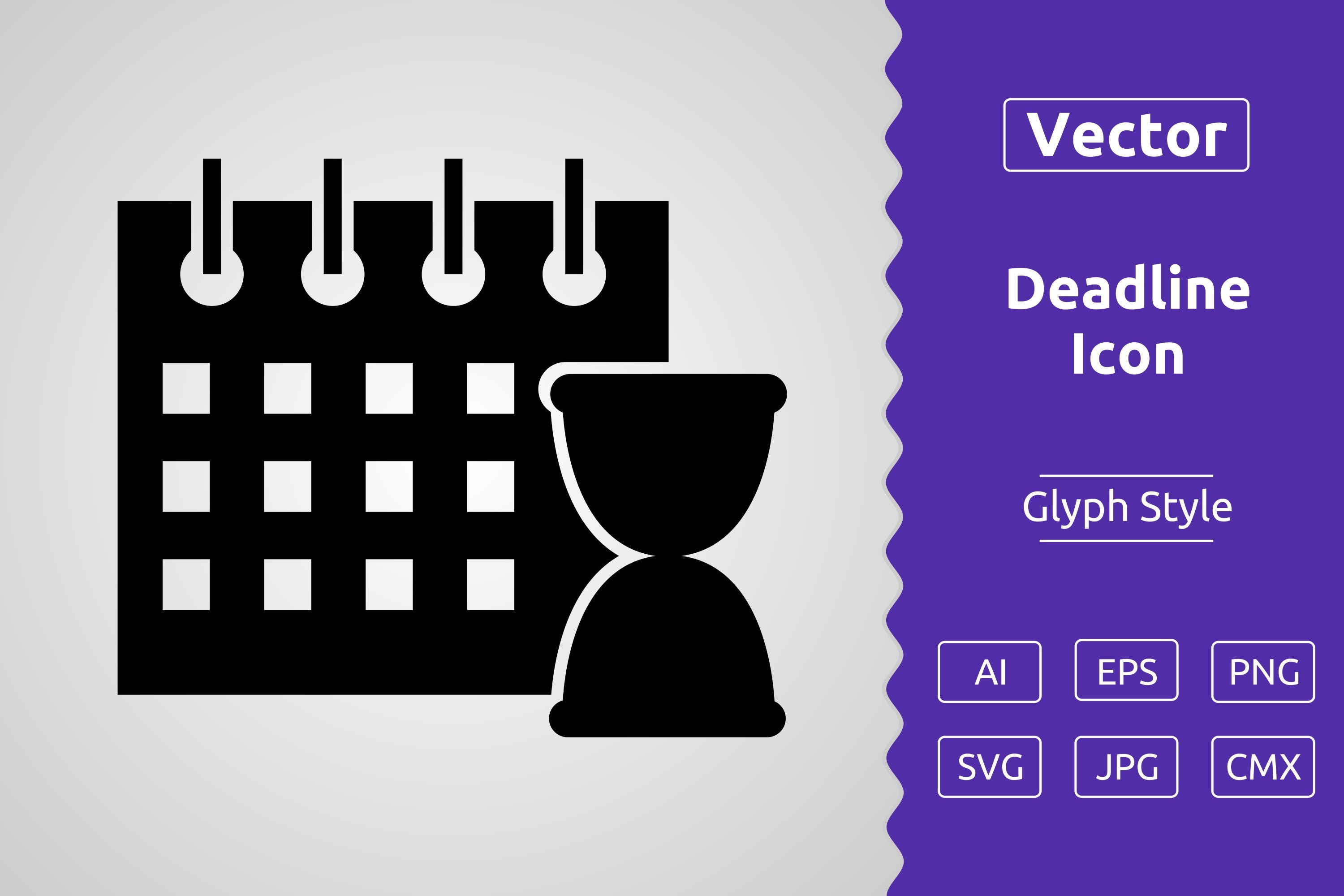 Vector Deadline Glyph Icon Graphic by Muhammad Atiq · Creative Fabrica