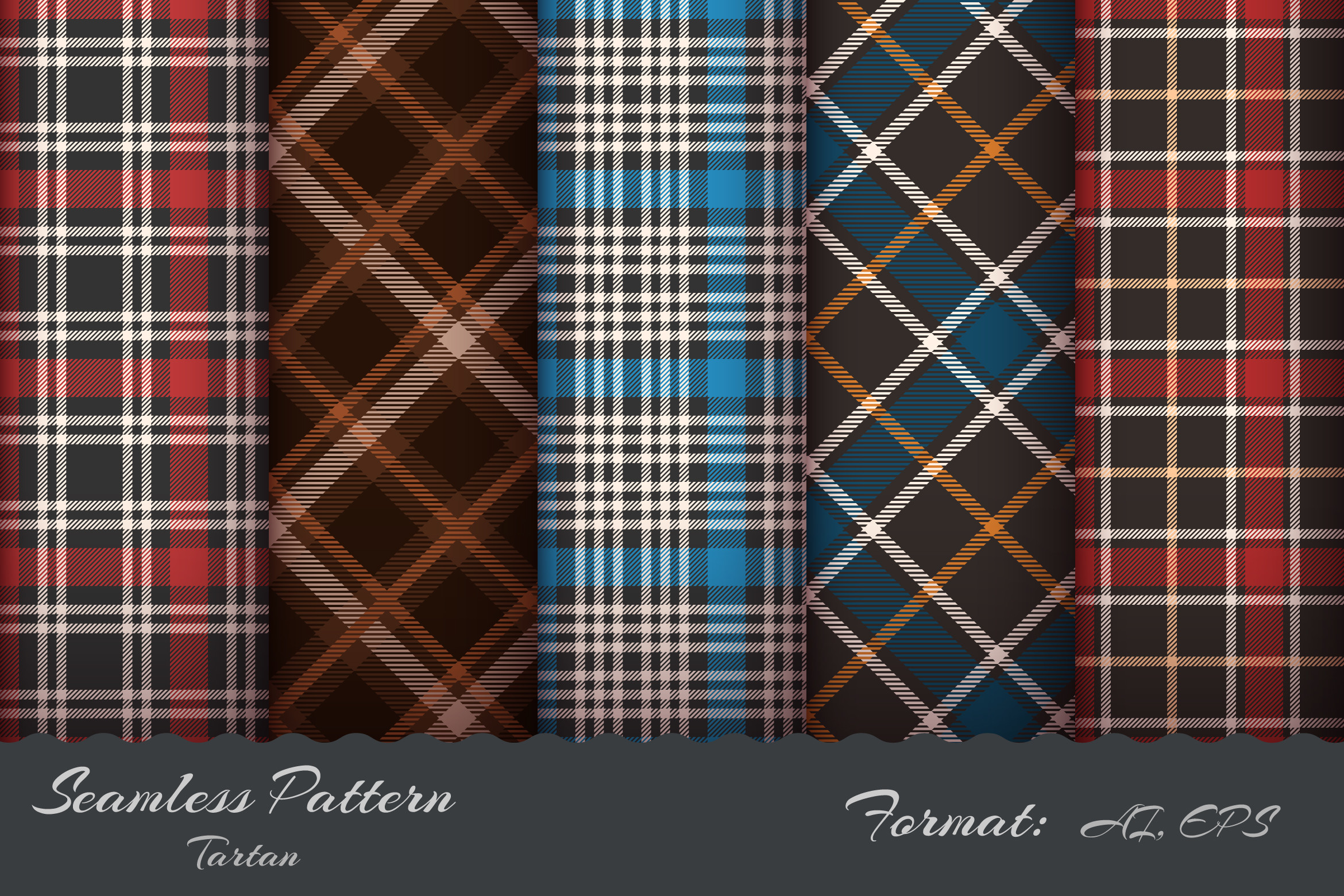 Set Tartan Seamless Pattern Graphic by HandDraw · Creative Fabrica