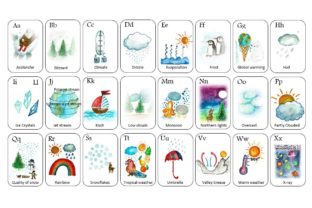 Weather a-z Printable Alphabet Learning Graphic by Rita Bischoff