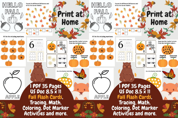 Fall Morning Work Math Activities