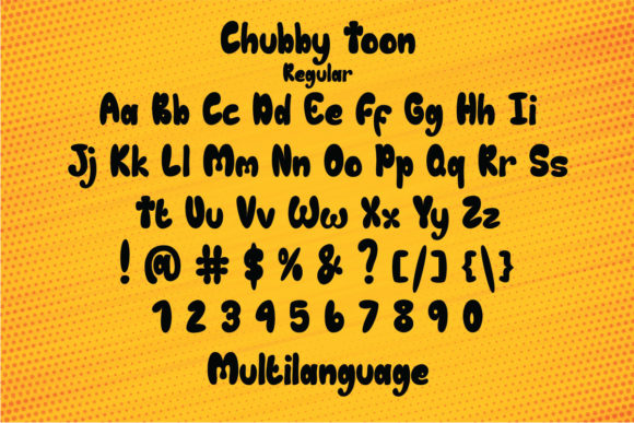 Chubby Toon Font PNG with transparent background - Preview 2