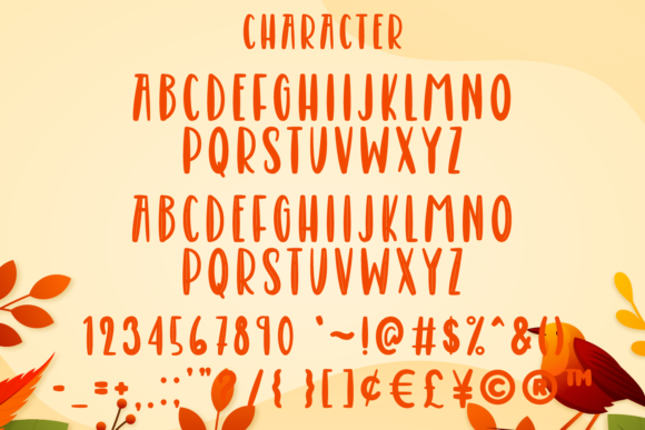 Cute Auntumn Font PNG with transparent background - Preview 3