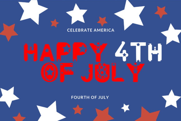 Happy 4th of July Font PNG with transparent background - Preview 1