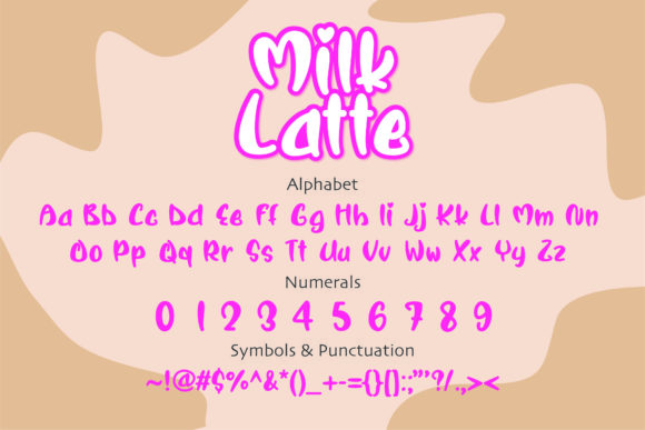 Milk Latte Font PNG with transparent background - Preview 1