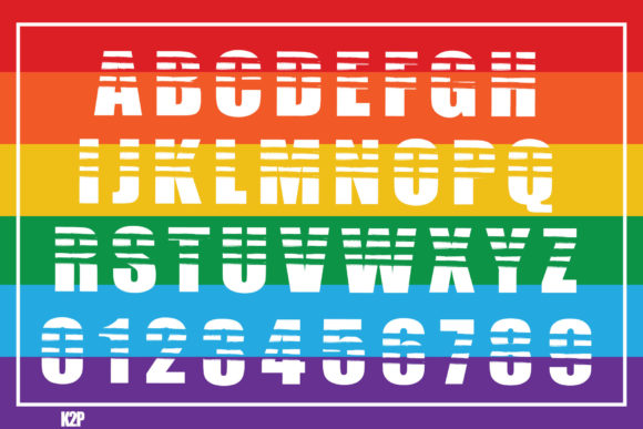 Pride LGBTQ Font PNG with transparent background - Preview 1
