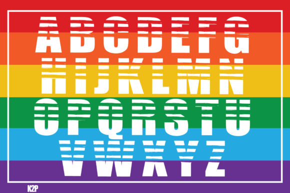 Pride LGBTQ Font PNG with transparent background - Preview 2
