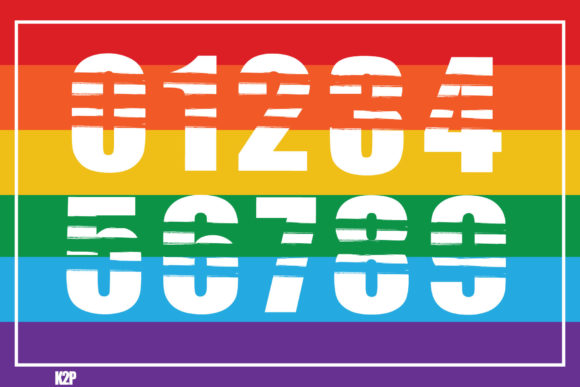 Pride LGBTQ Font PNG with transparent background - Preview 3