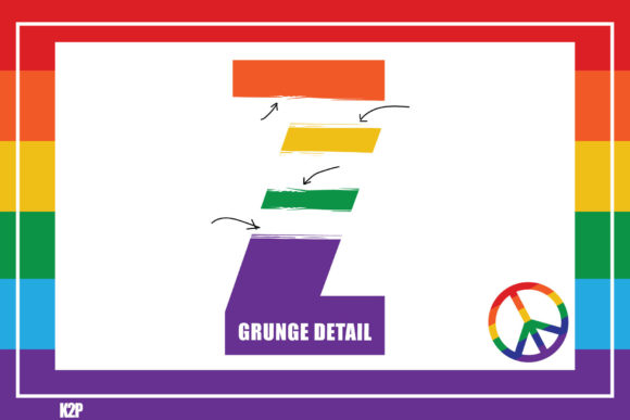 Pride LGBTQ Font PNG with transparent background - Preview 5