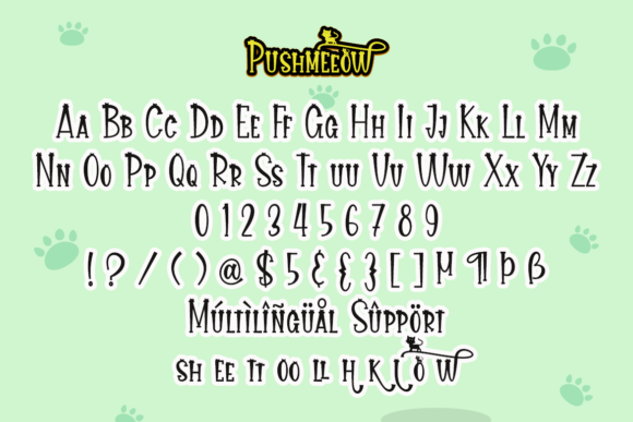 Pushmeeow Font PNG with transparent background - Preview 4