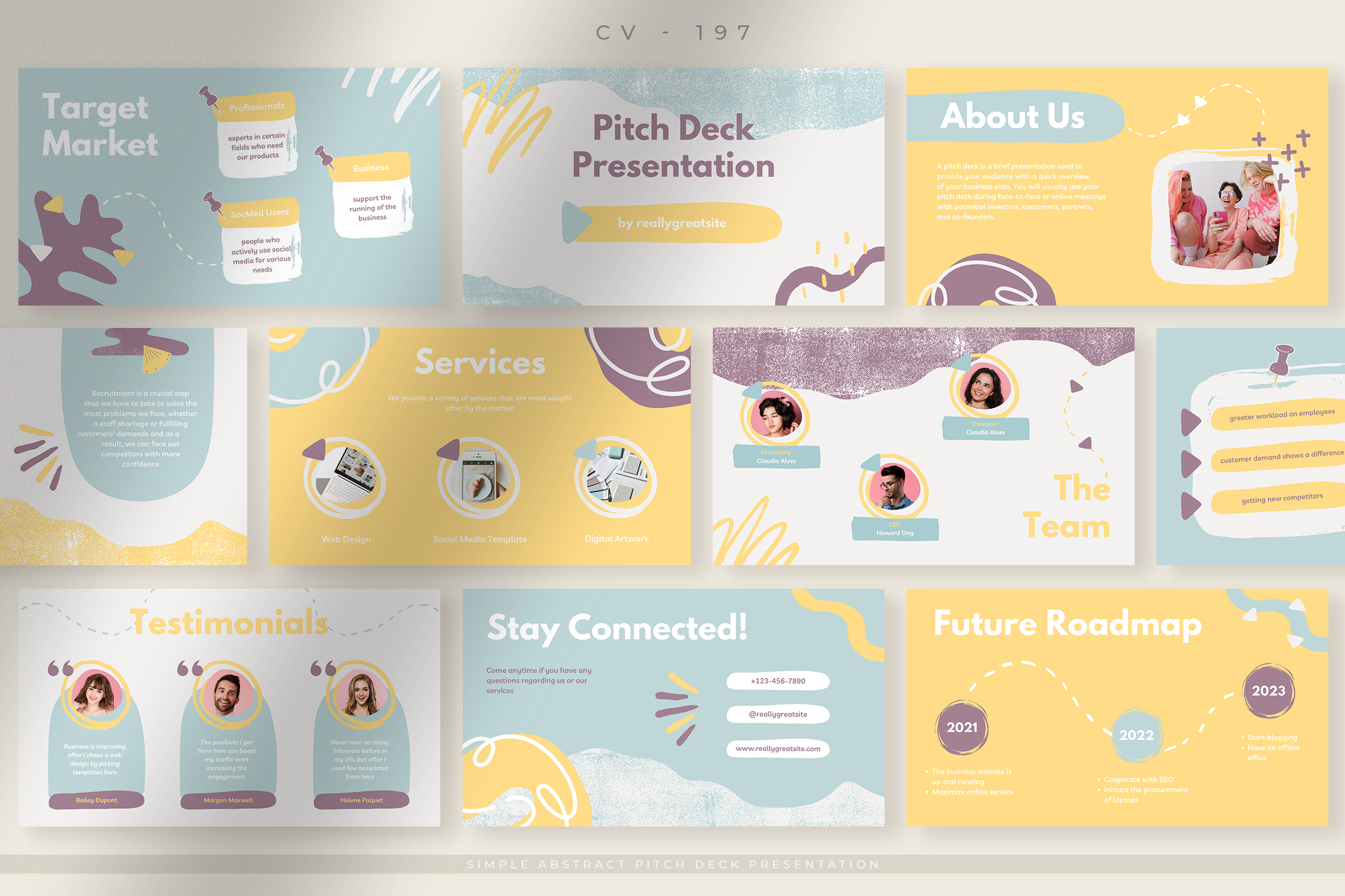 Presentación sencilla de pitch deck abstracto