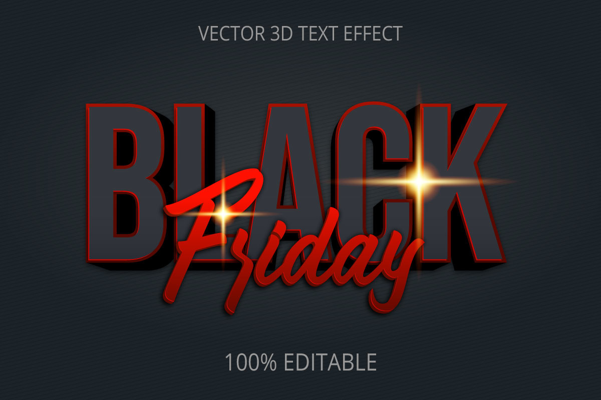 Black Friday 3d Text Effect Graphic by Lsvect · Creative Fabrica