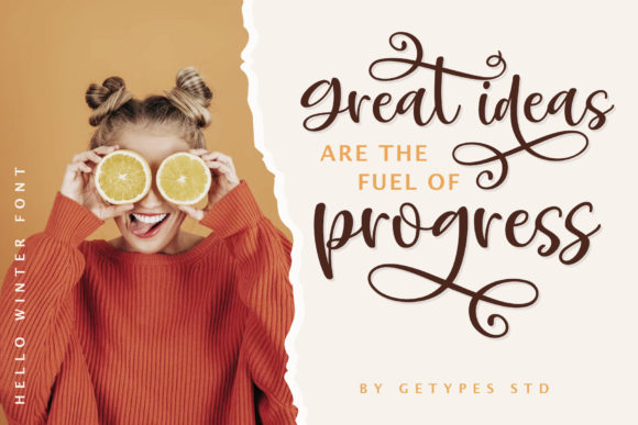 Hello Winter Font PNG with transparent background - Preview 2