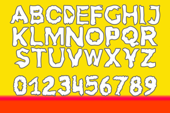 Melting Word Font PNG with transparent background - Preview 1