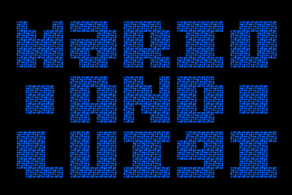 MultiType Maze Display Font PNG with transparent background - Preview 6