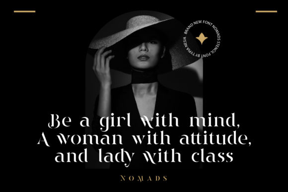 Nomads Stencil Font PNG with transparent background - Preview 1