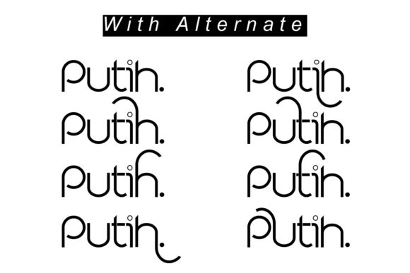 Putih. Font PNG with transparent background - Preview 1
