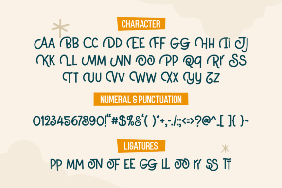 Shibori Font PNG with transparent background - Preview 1