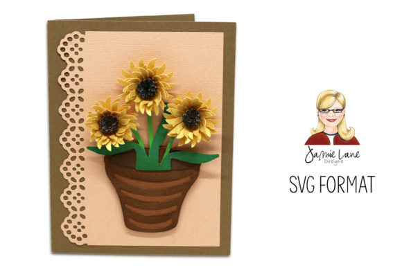 A2 Sunflower Card Shapes 3D SVG Craft By Jamie Lane Designs