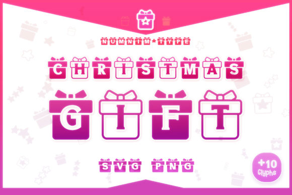 Christmas Gift Monogram SVG PNG Alphabet