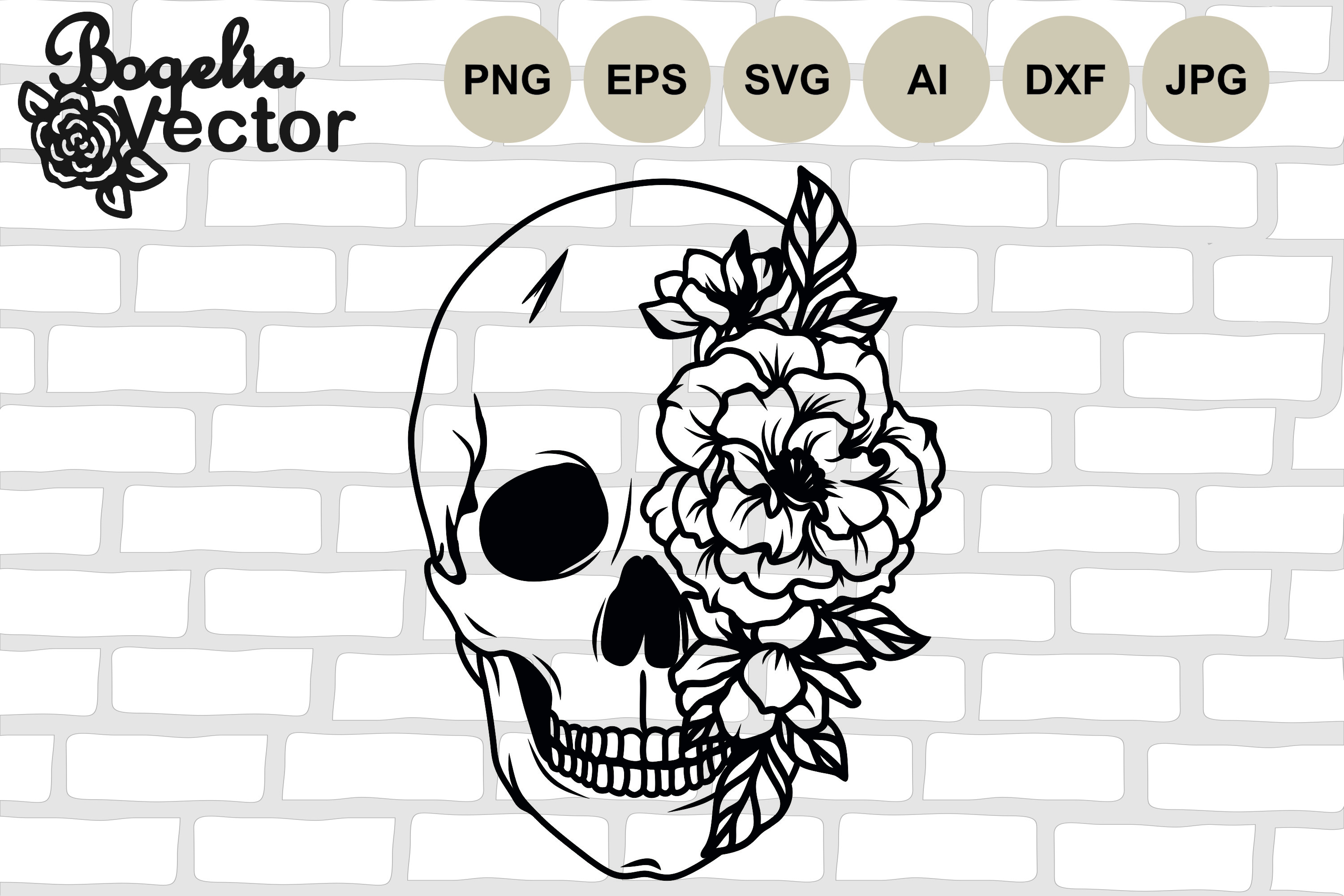 Floral Skull Graphic by BogeliaVector · Creative Fabrica