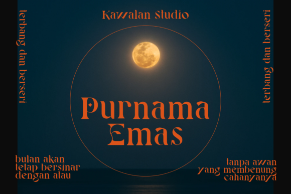 Gerhana Bulan Font PNG with transparent background - Preview 1