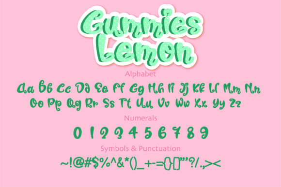 Gummies Lemon Font PNG with transparent background - Preview 1